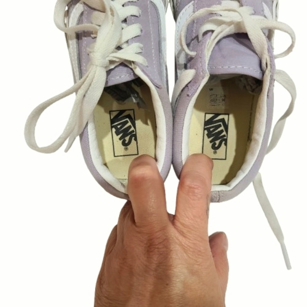 Vans Kids Canvas Skate Sneakers Purple Round Toe - Picture 9 of 10